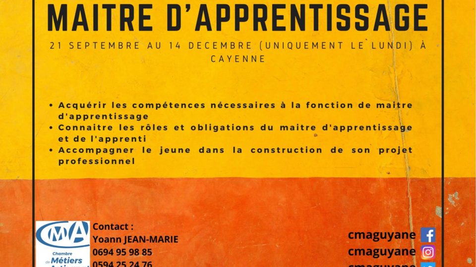 Formation MAITRE D’APPRENTISSAGE