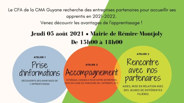 Invitation pour les Entreprises artisanales le 5 août Mairie de Remire Montjoly