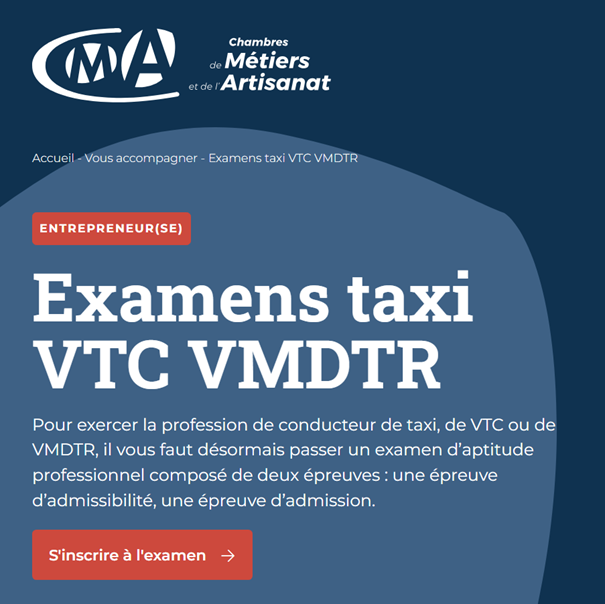 EXAMENS TAXI VTC VDMR  31 Octobre 2023